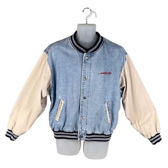 Vintage Port Authority Varsity Jacket L Embroidered Woody Rags Car Connoisseur - Picture 3 of 16